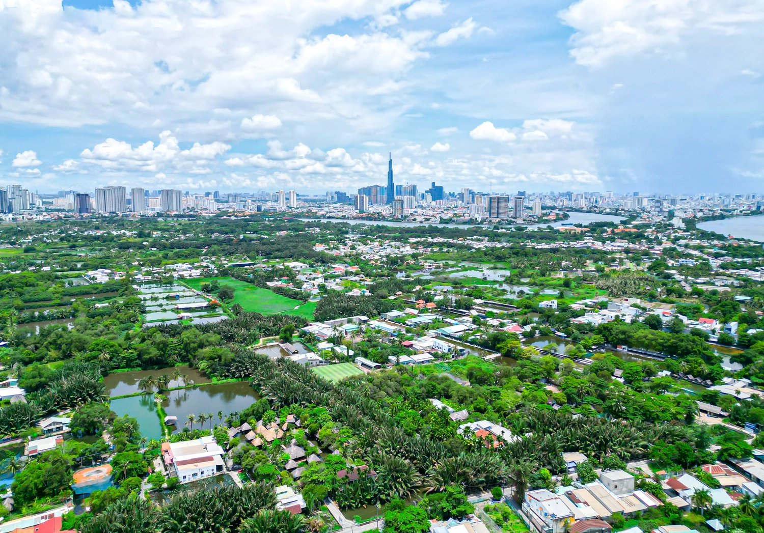 Bán đảo Bình Quới - Thanh Đa nhìn từ trên cao. (Ảnh: Lương Ý)