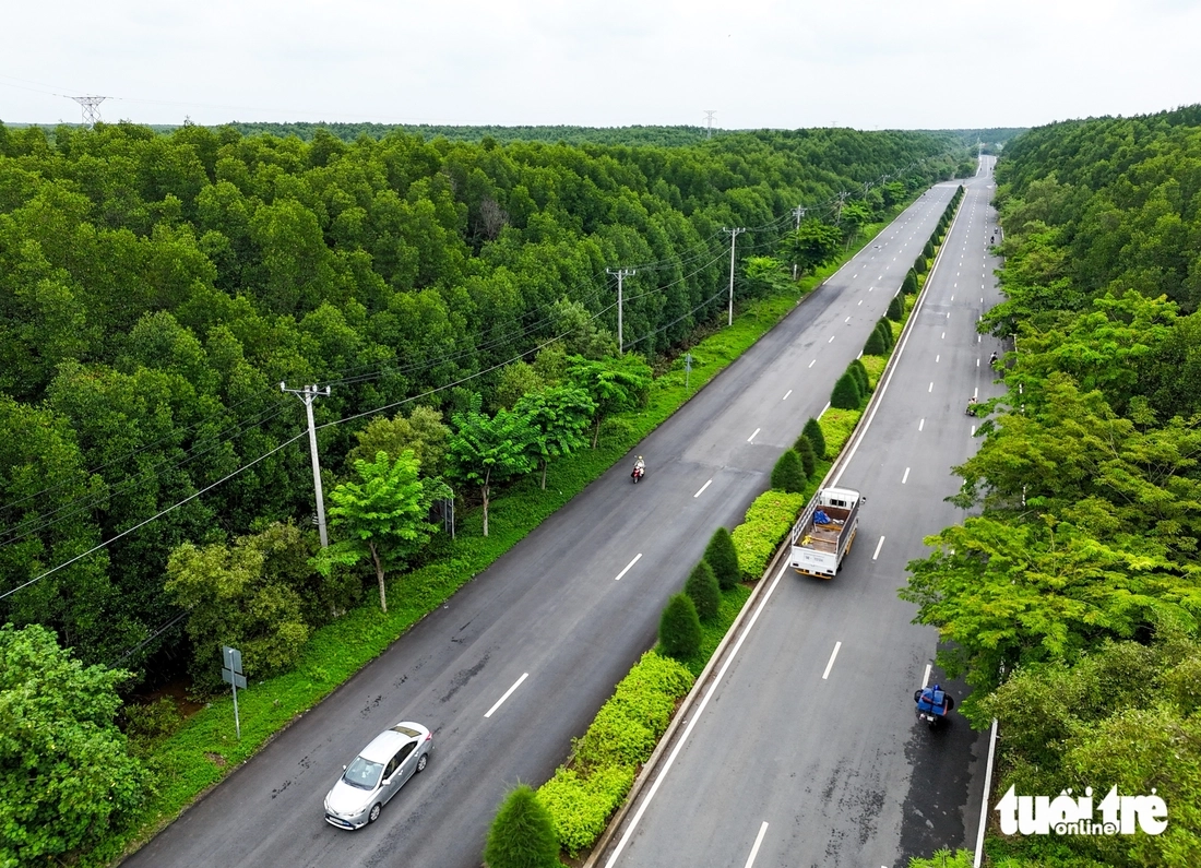Sau khi qua phà Bình Khánh, tuyến đường Rừng Sác trở thành trục chính dẫn vào Cần Giờ. Con đường xuyên qua rừng ngập mặn cũng là tuyến nối quan trọng khu vực phía biển của TP.HCM
