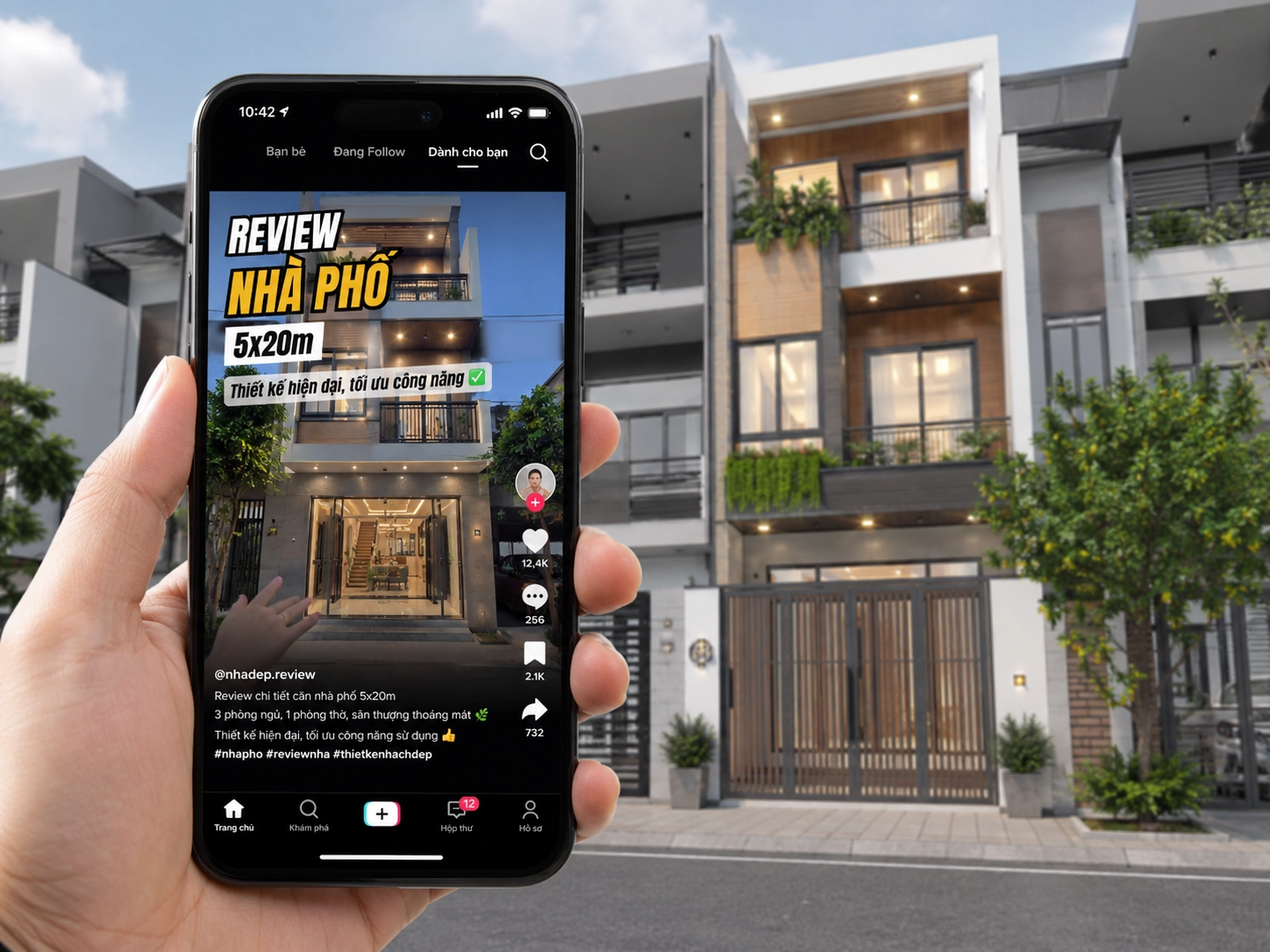 H&igrave;nh ảnh - Một k&ecirc;nh Tiktok đang review b&aacute;n nh&agrave; phố