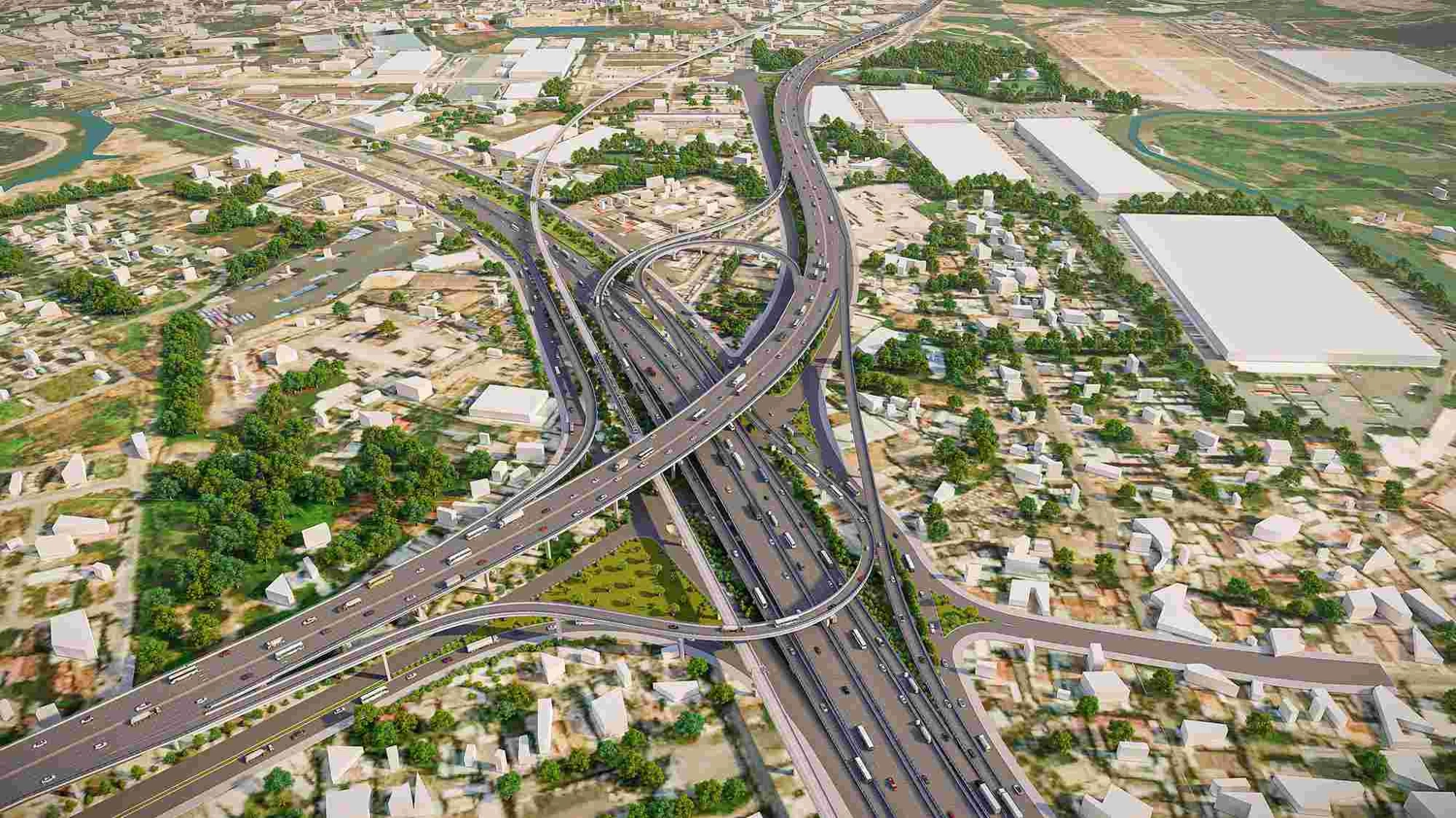 Phối cảnh nút giao Tân Vạn khi hoàn thành. Ảnh: Ban Giao thông TPHCM