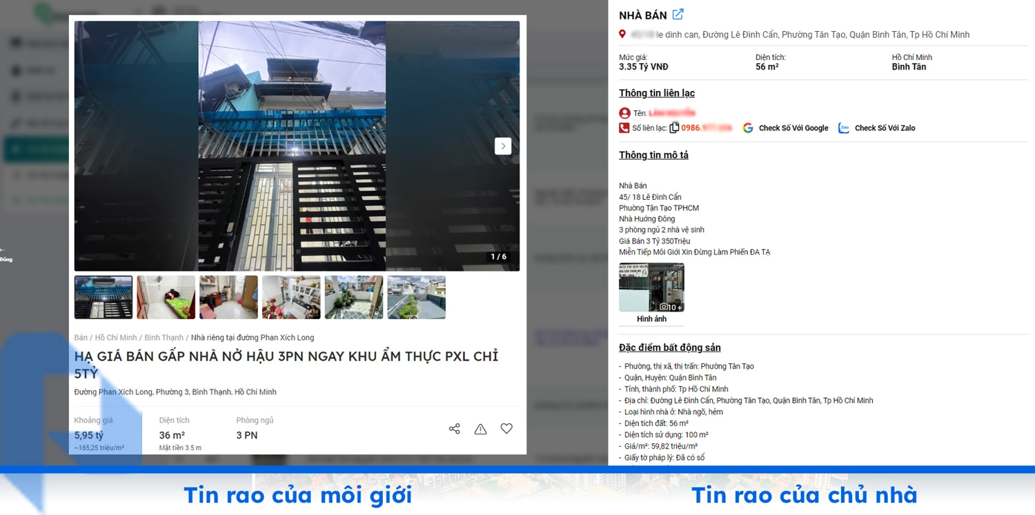 Tin rao của chủ nhà rất chi tiết địa chỉ, thông tin, kết cấu nhà và không giật tít như môi giới
